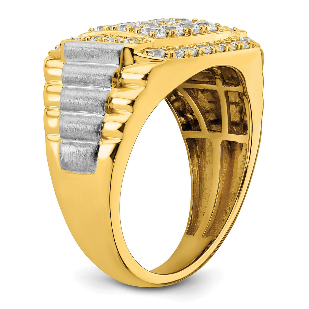 14k Two-Tone 1 3/8 carat Lab Grown Diamond VS/SI+ G+ Men's Ring