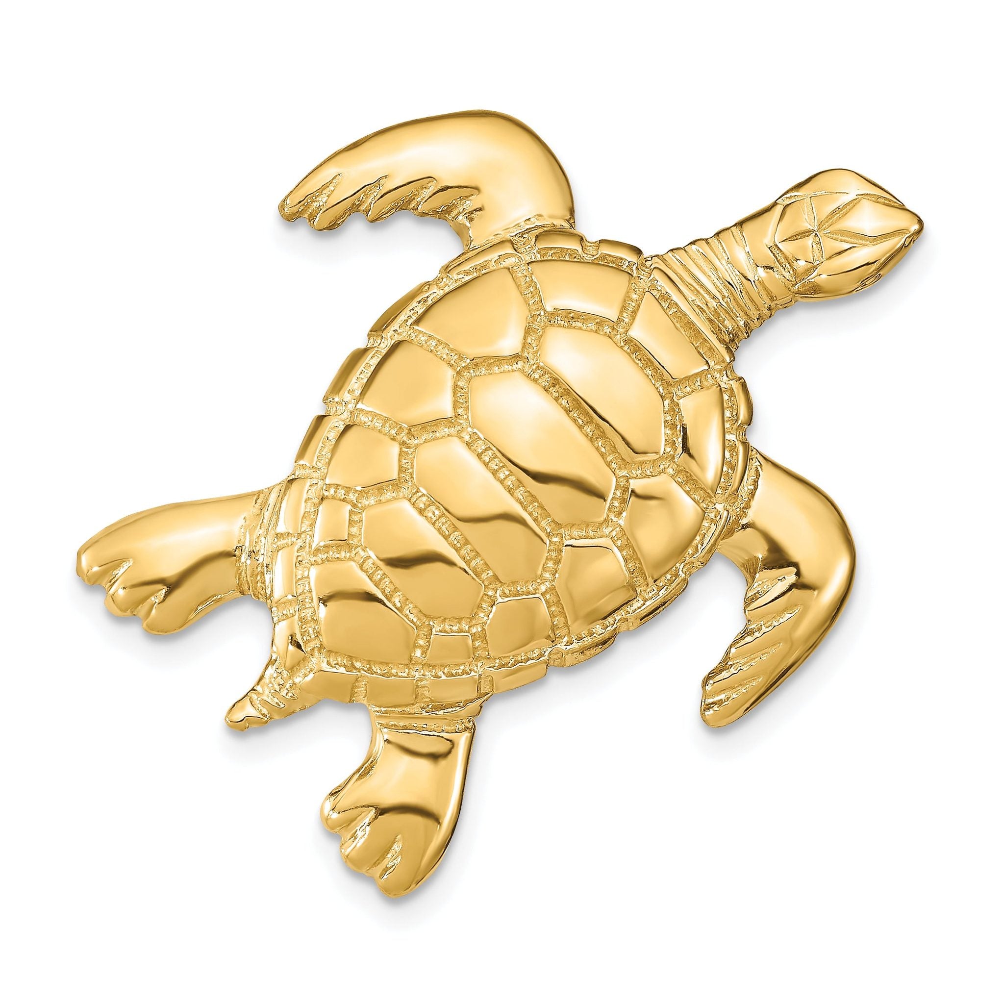 14K Polished Sea Turtle Slide Main image