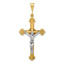 14K Two-Tone Gold Crucifix Pendant with Elegant 48mm Design
