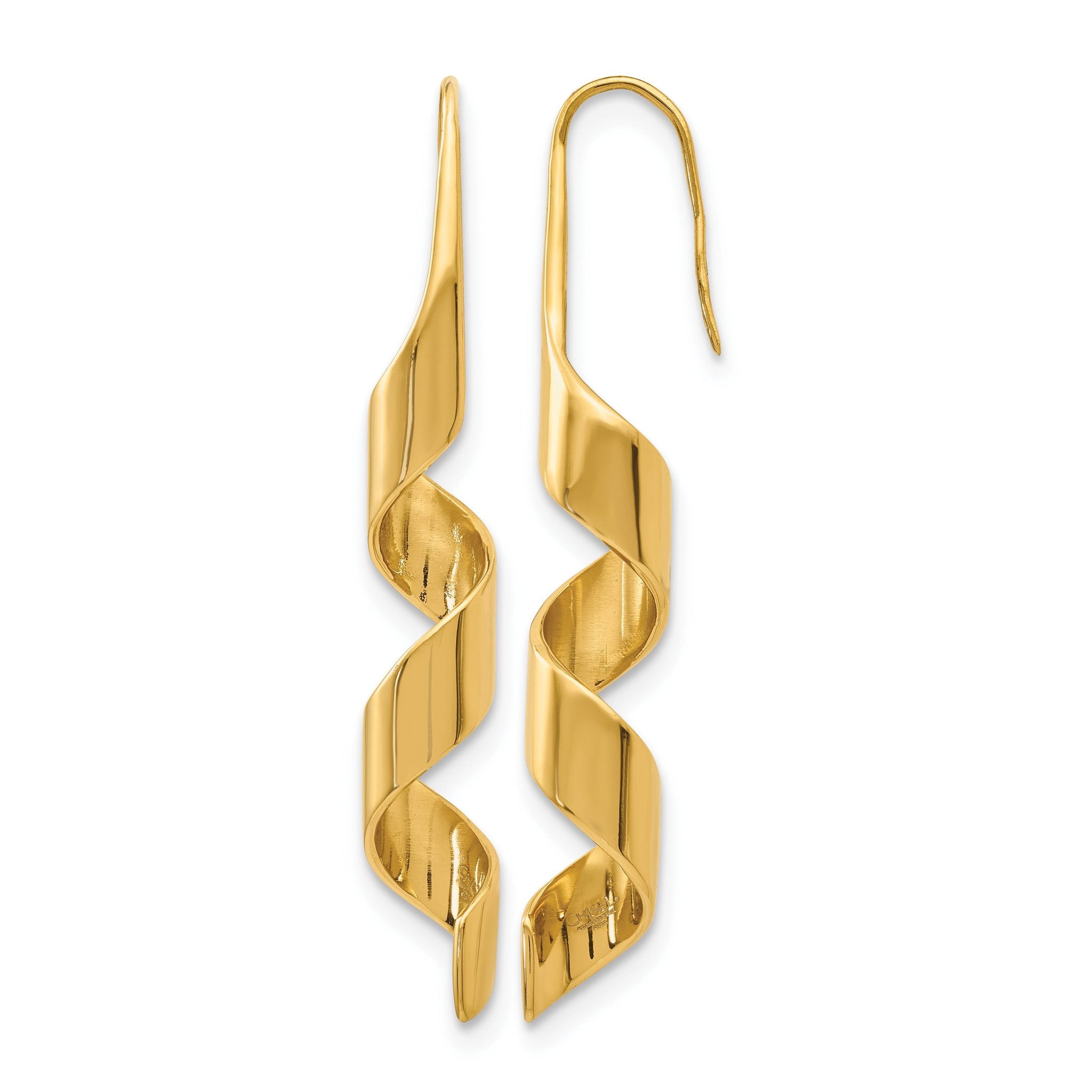 Stainless Steel Gold-Tone Polished Drop Dangle Earrings for Women Main image