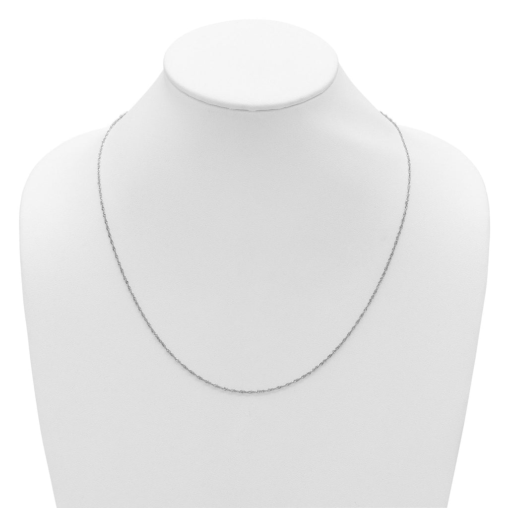 1.3mm 10K White Gold Singapore Chain