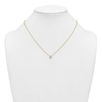14k 3/4 carat Lab Grown Diamond VS+ F+ Cushion Complete 18 inch Four Prong Pendant Necklace
