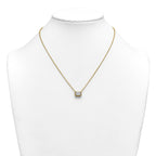 14ky Radiant Certified Lab Grown VS/SI+ G+ Complete Diamond Pendant with Ch