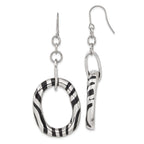 Stainless Steel Enamel Polished Oval Drop Dangle Earrings for Women