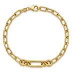 14K Polished Fancy Mixed Link Bracelet