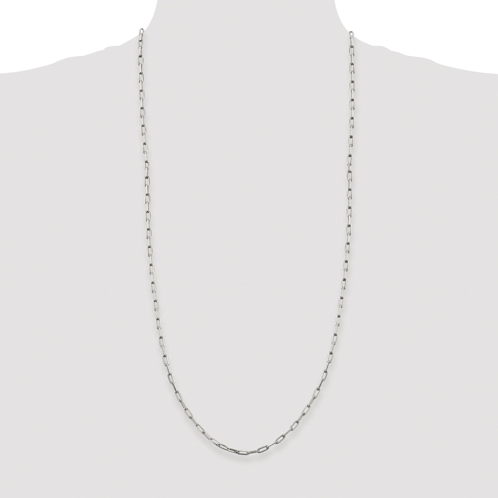 Elongated Open Link Chain in Sterling Silver, 3.25mm