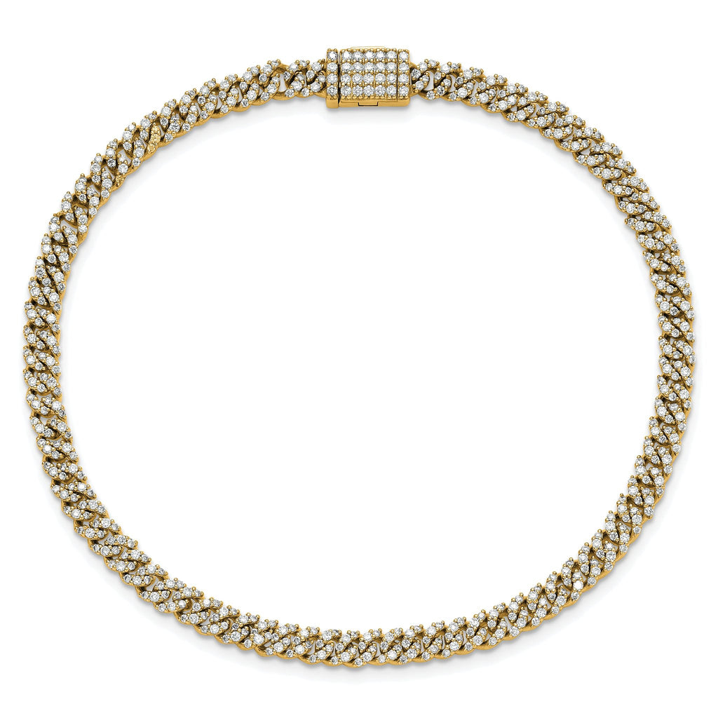 14k 2 carat Lab Grown Diamond VS/SI+ G+ Complete 4mm Pavâ Cuban Link 8 Bracelet