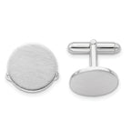 Rhodium-Plated Satin Engravable Cuff Links by Kelly Waters