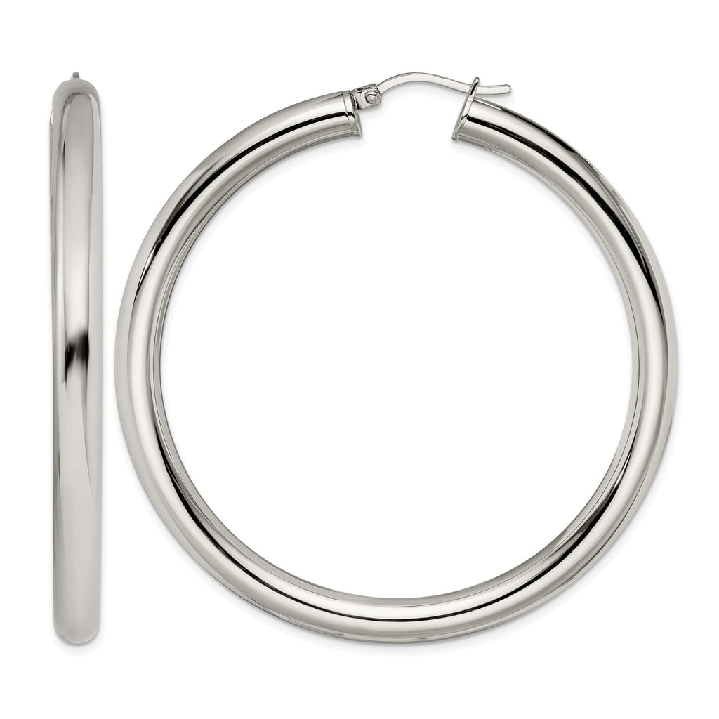 Stainless Steel Polished Hoop Earrings for Women