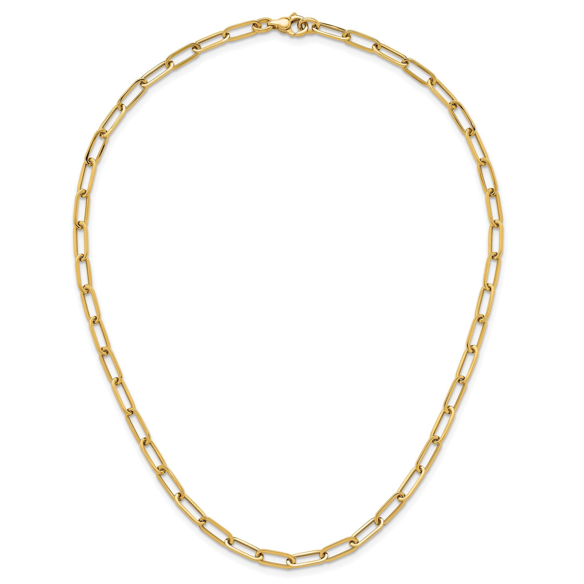 14k Polished 4.75mm Paper Clip Link 18 inch Necklace