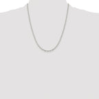 Elongated Open Link Chain Necklace in Sterling Silver, 2.75mm