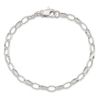 Sterling Silver 9inch Solid Polished Fancy Link Anklet