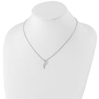 Sophia Jewelers Sterling Silver Diamond Necklace with Rhodium-Plated Elegance