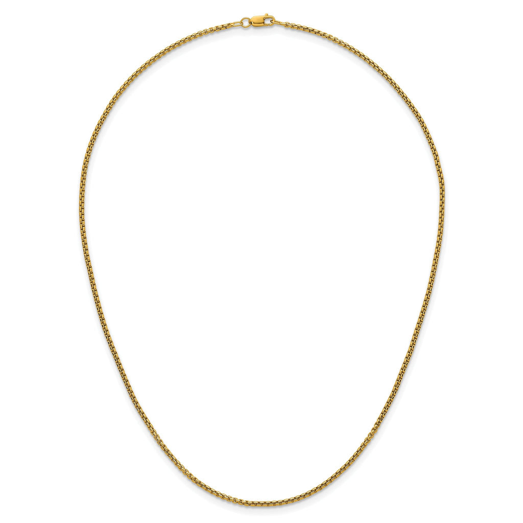 14K Gold Filled Round Venetian Box Chain Necklace in 1.8mm Width