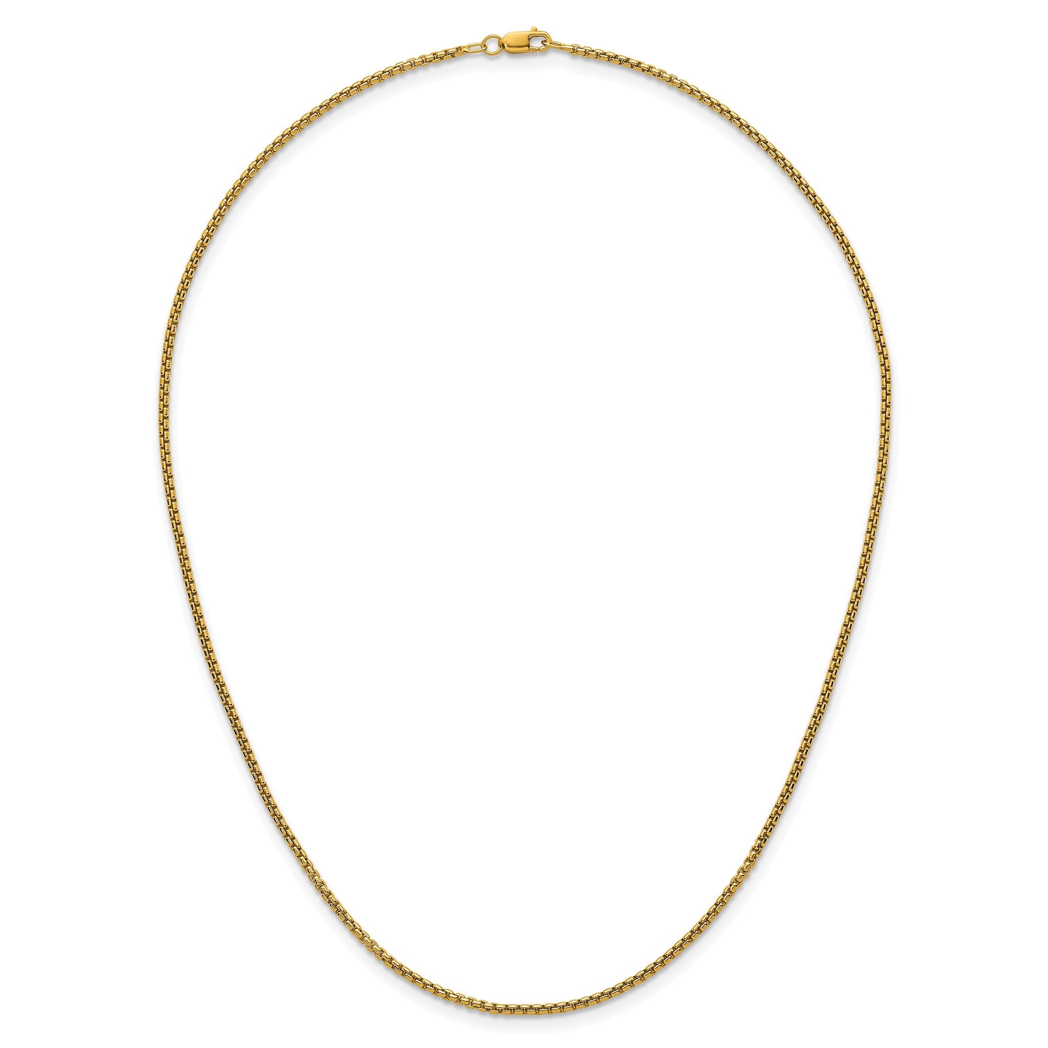 14K Gold Filled Round Venetian Box Chain Necklace in 1.8mm Width