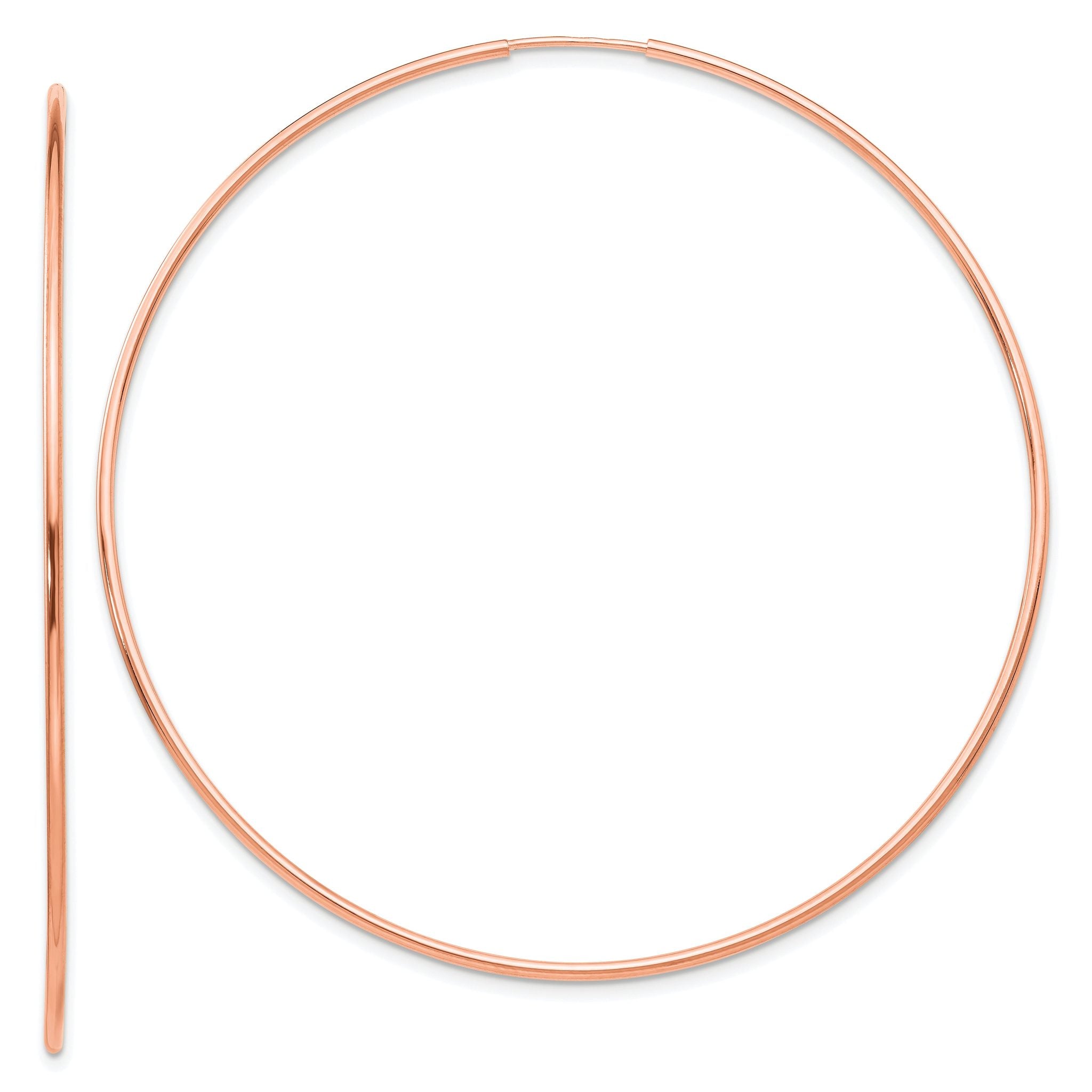 14k Rose Gold 1.2mm Polished Endless Hoop Earrings Main image