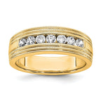 14k 5/8 carat Lab Grown Diamond VS/SI+ G+ Seven Stone Complete Men's Ring