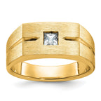 10k Men's Polished and Satin Diamond Complete Ring