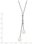 Majestik Sterling Silver Rhodium-Plated Beaded Necklace with Shell Pearls