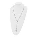Chisel Stainless Steel Polished 4mm Beaded 25 inch Rosary Necklace