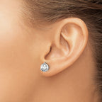 14K White Gold 2 ct Certified Lab-Created Diamond VS/SI+ G+, 3-Prong Stud Earrings