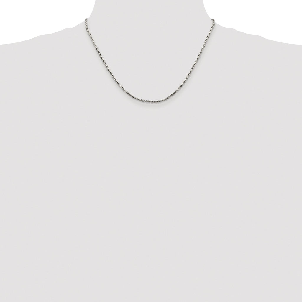 Diamond-Cut Round Box Chain Necklace in Sterling Silver