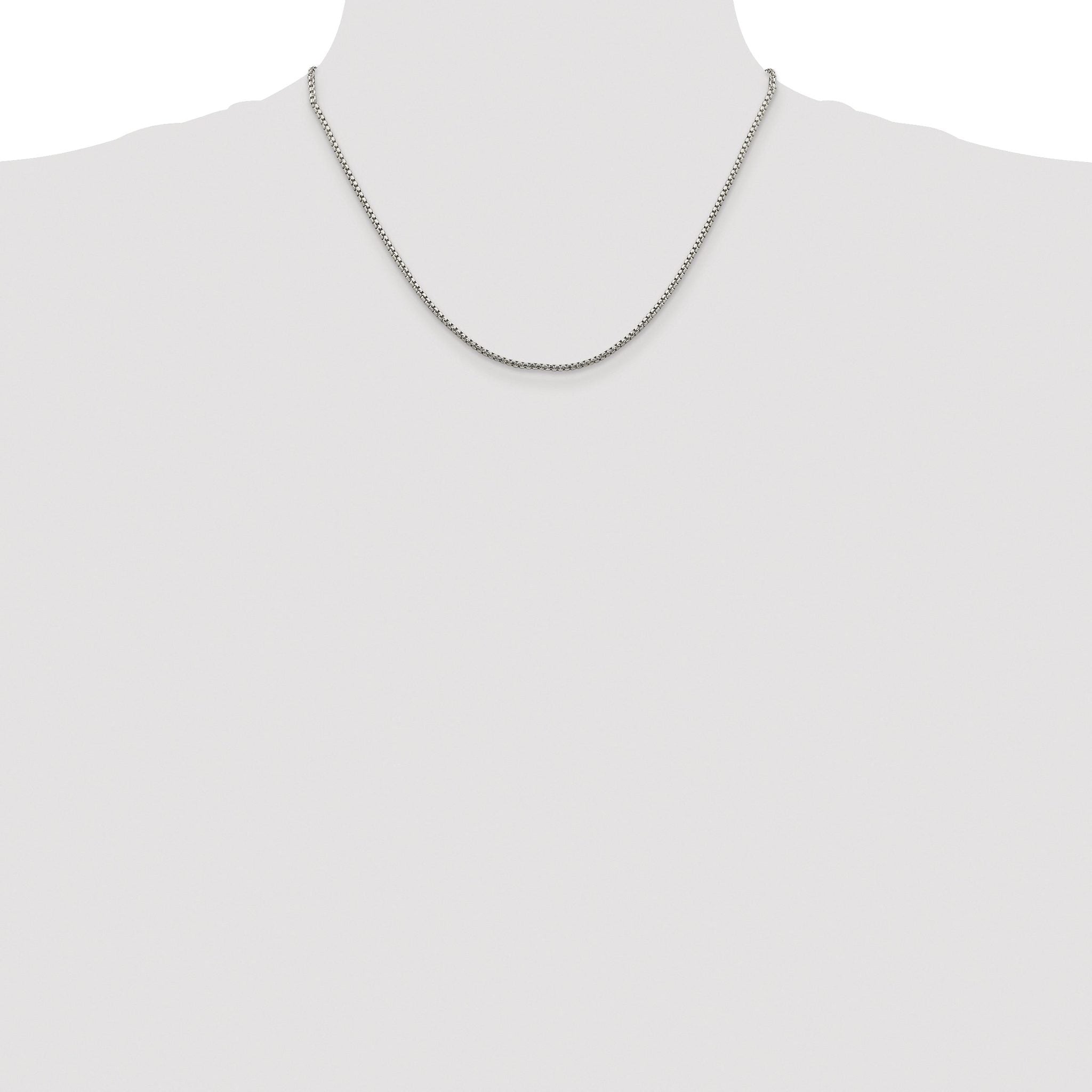 Diamond-Cut Round Box Chain Necklace in Sterling Silver
