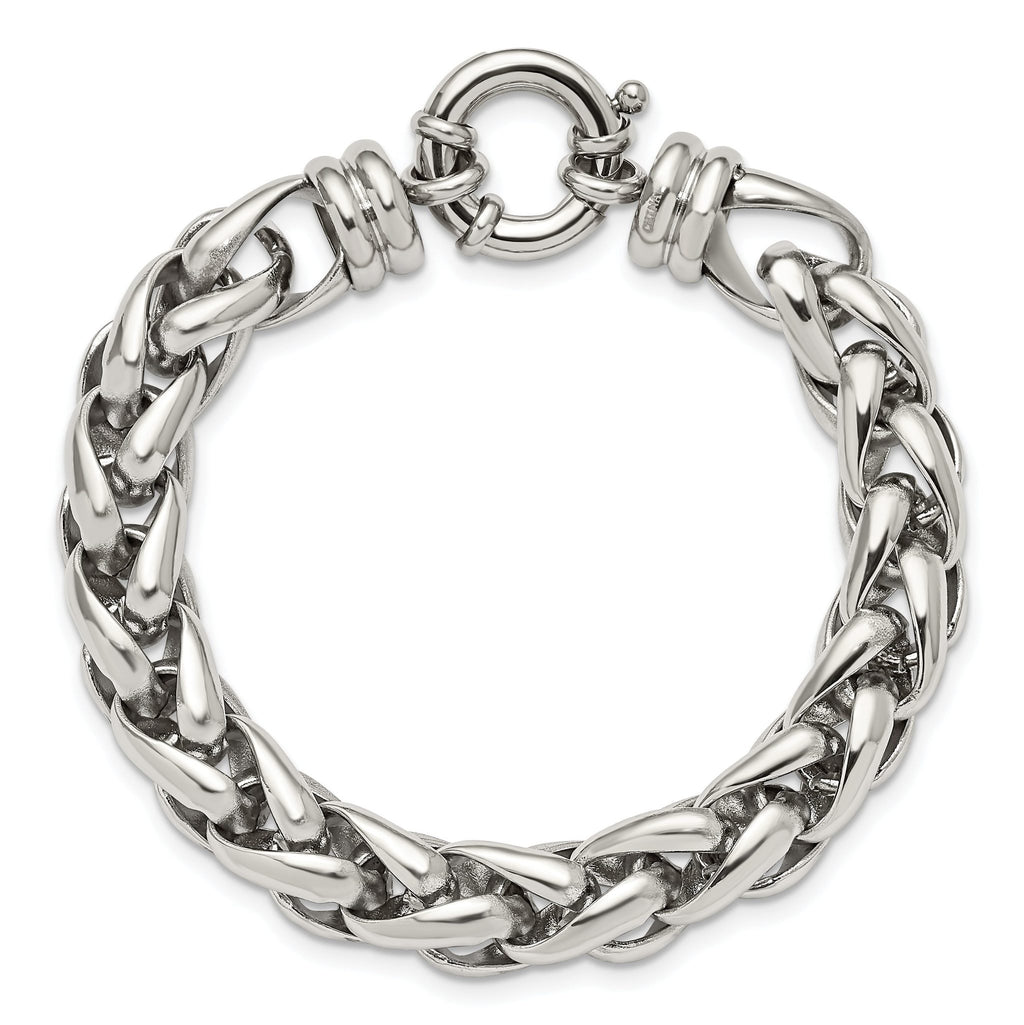 Stainless Steel Polished Fancy Link Bracelet for Men