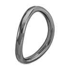 Black-Plated Wave Stackable Ring in Sterling Silver