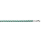 Sterling Silver Reflections Teal Leather Rhodium-plated 14 inch with a 2 inch extention Choker/Wrap Bracelet