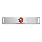 14K White Gold Medical ID Bracelet with Polished Enamel Accents