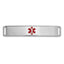 14K White Gold Medical ID Bracelet with Polished Enamel Accents