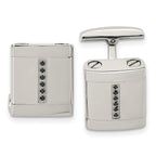 Black CZ Cufflinks in Stainless Steel