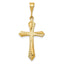 14K Gold Passion Cross Pendant with Solid Flat Back Design