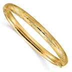 14K Gold Diamond-Cut Fancy Hinged Bangle Bracelet for Women