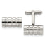 Polished Grooved Cylinder Cufflinks in Stainless Steel