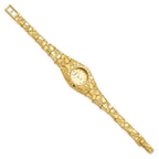 14K Ladies Circular Champagne 22mm Dial Solid Nugget Watch