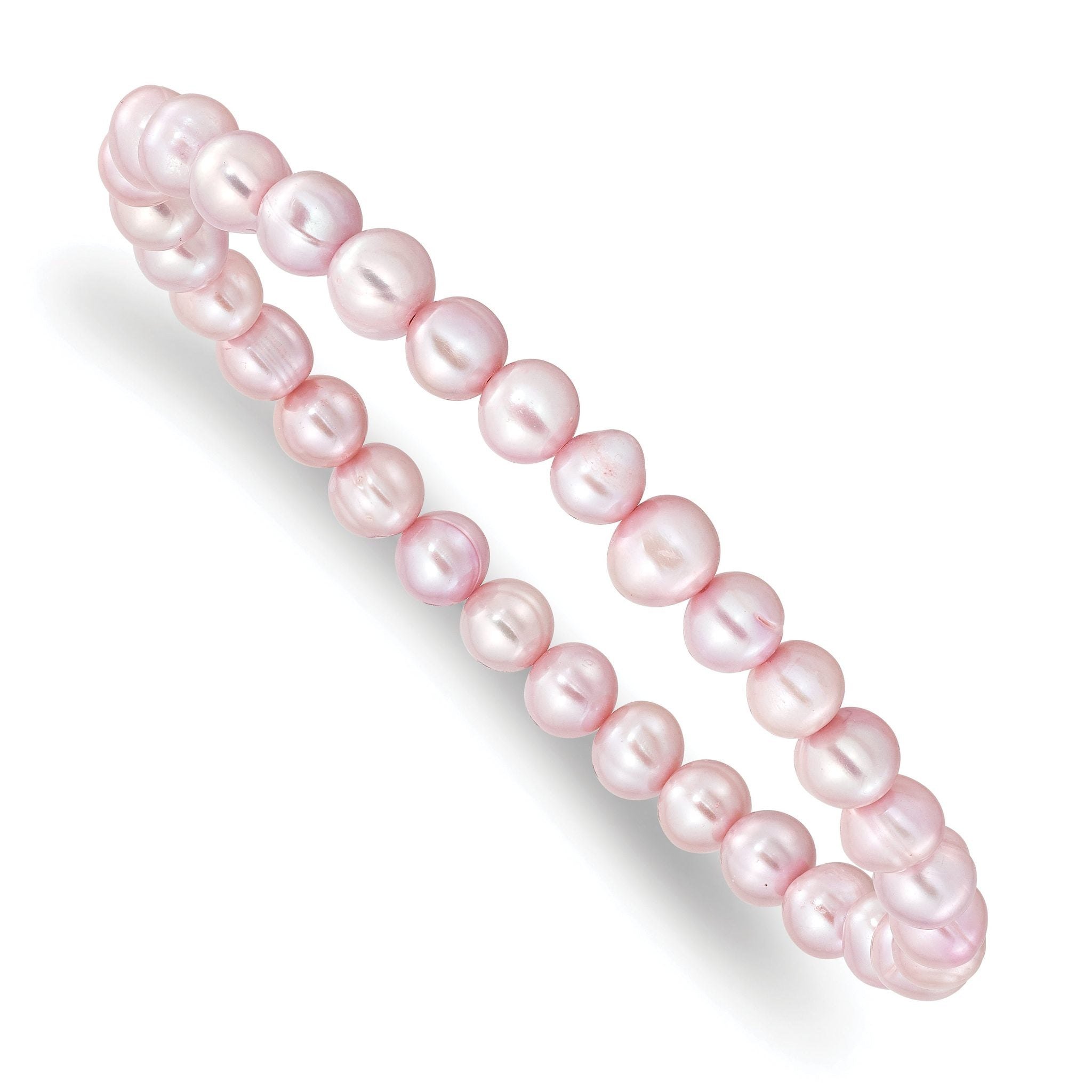 6-7mm Pink Semi-round Freshwater Cultured Pearl Stretch Bracelet Main image