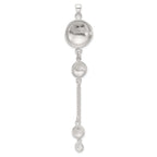 SS Polished Textured Flowers Double Strand Chain Pendant