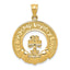 Sophia Jewelers 14K Gold Claddagh Leaf Charm Polished Finish