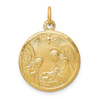 10K Gold Baptism Pendant with Polished & Satin Finish Elegant Design