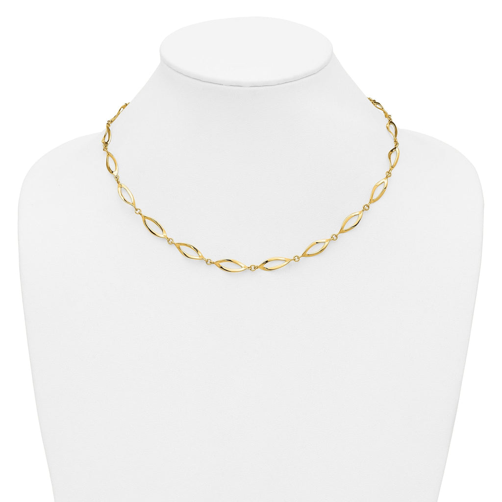 14K Polished Fancy Link Necklace