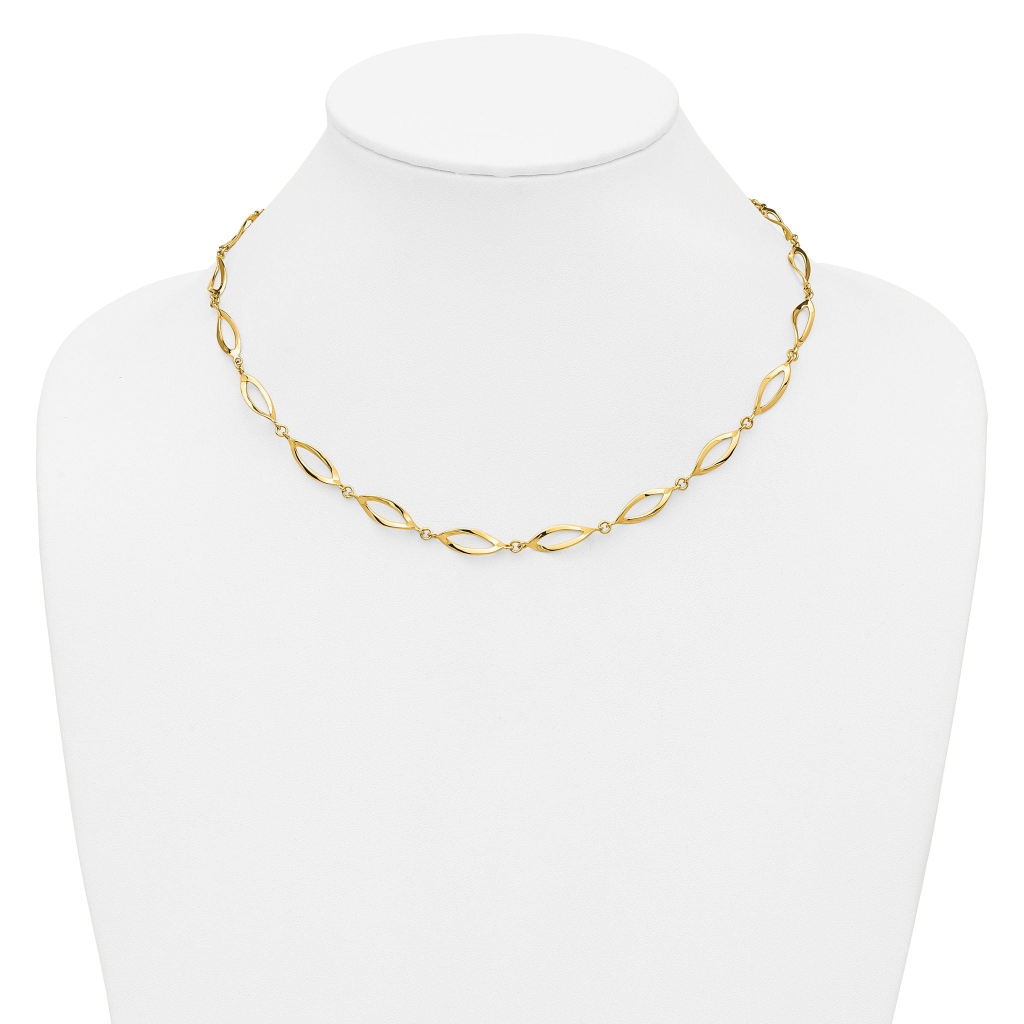 14K Polished Fancy Link Necklace