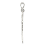 Sterling Silver 925 Polished Diamond-Cut Cross Pendant  Elegant Solid Design