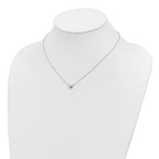 Sterling Silver Rhodium-plated 18in Bezel-set 5mm CZ Necklace