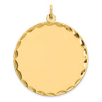 Round Disc Charm in Gold-Plated Sterling Silver with Scalloped Edge, Engravable - Sophia Jewelers