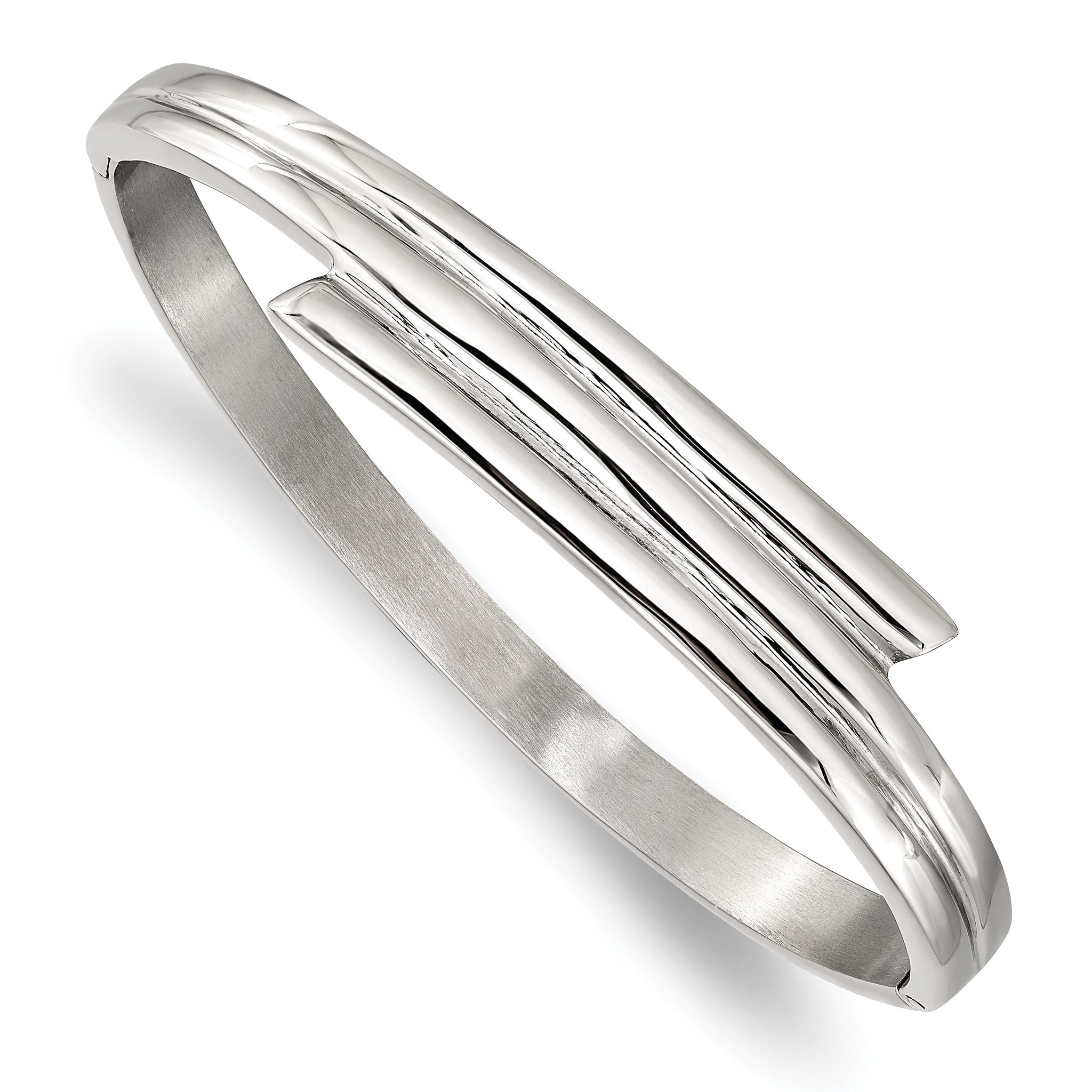 Stainless Steel Polished Hinged Bangle Bracelet for Women Main image