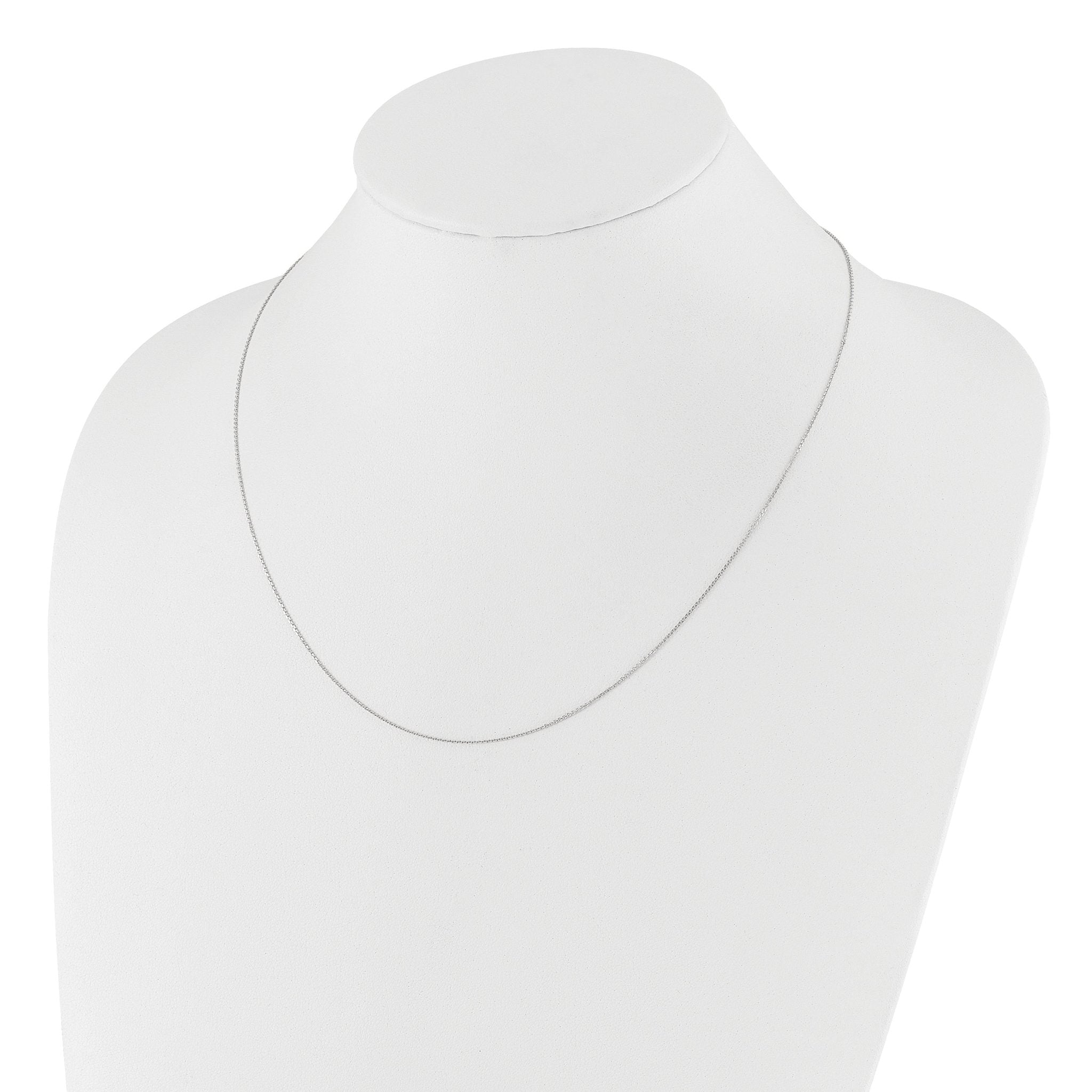 14K White Gold Adjustable  1mm D/C Cable Chain