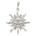 Men's 925 Sterling Silver Sun Pendant with Polished Anti-Tarnish Finish