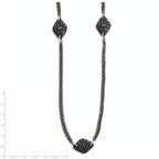 Titanium/Ster.Sil Black Ti Polished Etched Charms Necklace